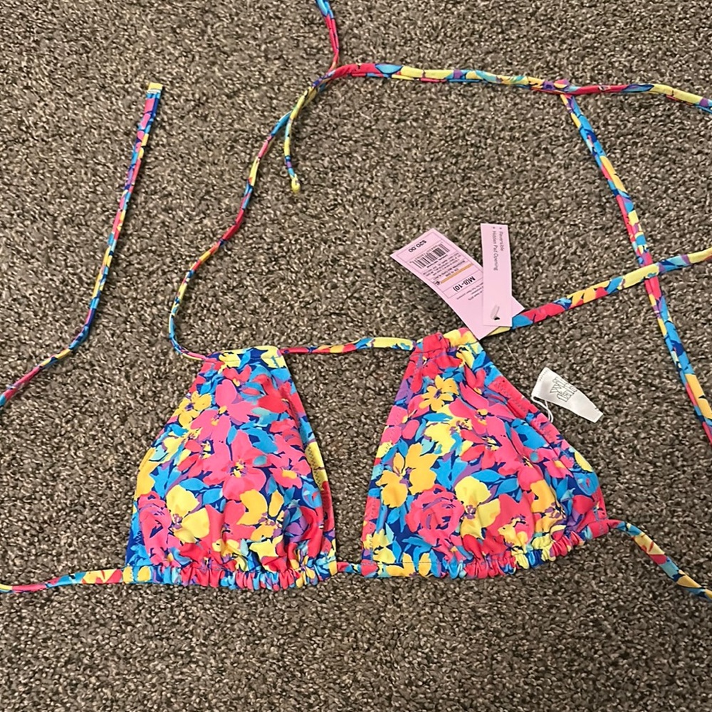 Wild Fable Floral Bikini Top - Pink, Yellow, Blue